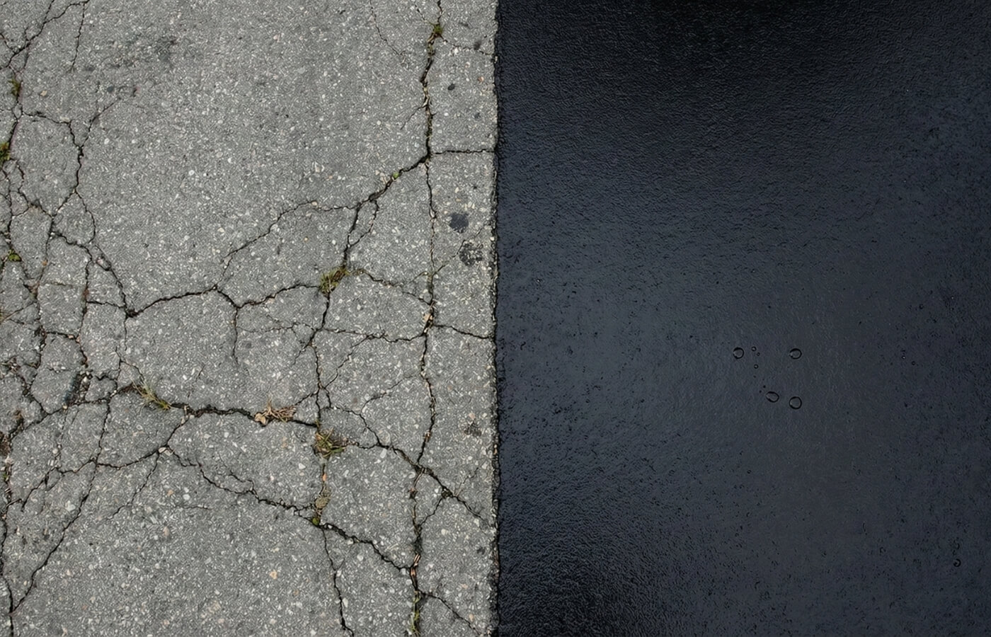aging asphalt vs proactive maintenance oxidized pavement to asphalt that has received proactive pavement maintenance.