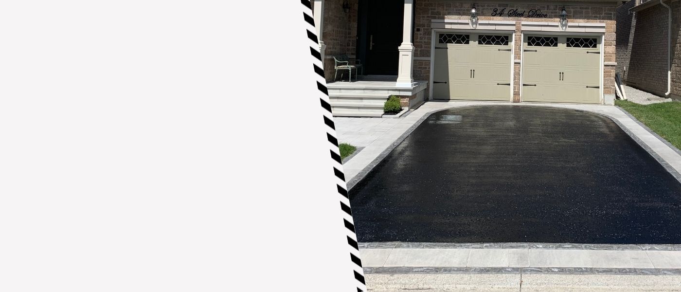 Image depicts a driveway that has been sealed as part of a driveway sealing Bolton project.