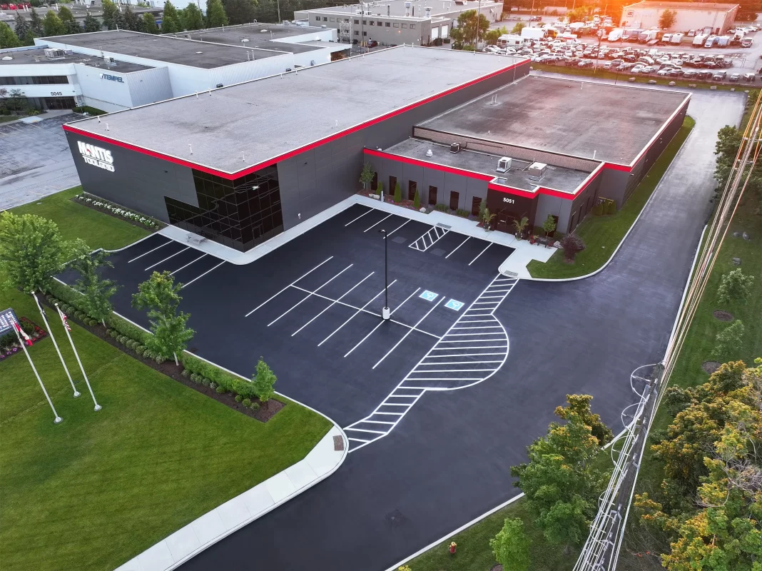 fresh parking lot striping after sealcoat