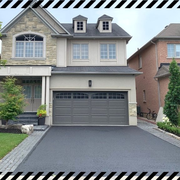 Image depicts a driveway from a driveway sealing North York project by AHS.